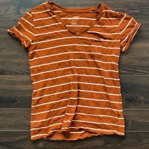 Universal Thread Burnt Orange Striped Tee